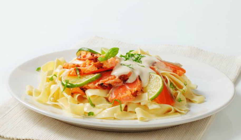 Рецепт паста с лососем в сливочном соусе