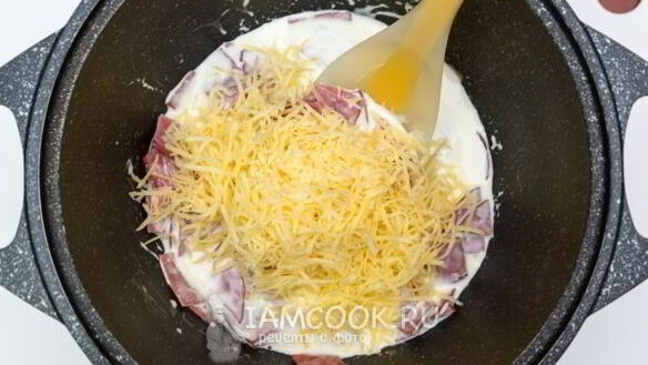 ШАГ 6. паста с ветчиной и сыром