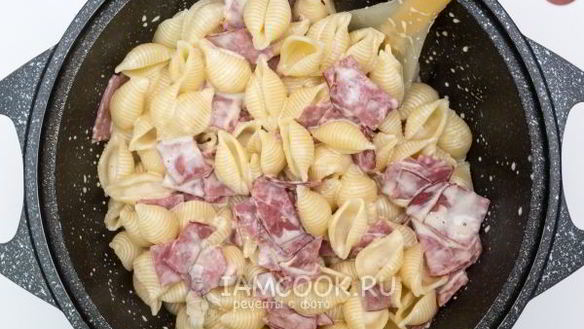 ШАГ 7. паста с ветчиной и сыром