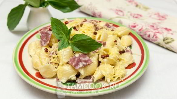 ШАГ 8. паста с ветчиной и сыром