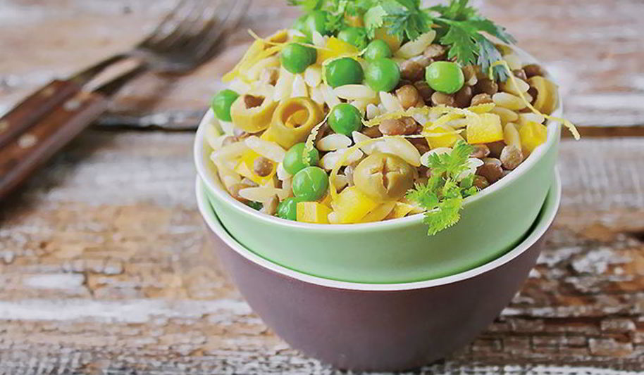 Рецепт паста с зеленой чечевицей, оливками и лимоном