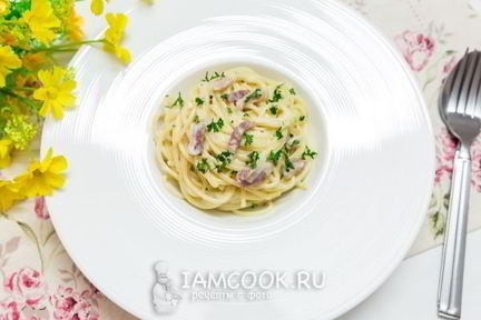 Спагетти с беконом