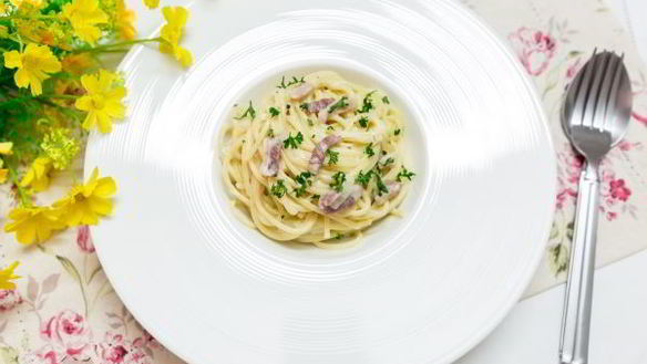 ШАГ 10. спагетти с беконом