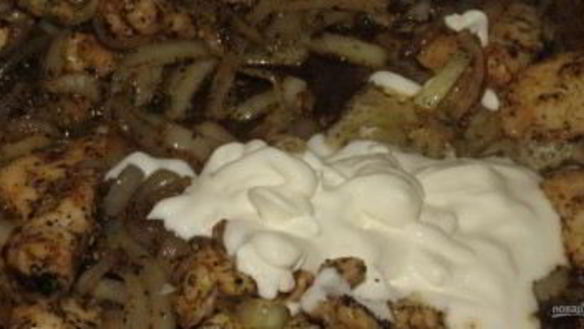 ШАГ 5. спагетти с курицей в сметанном соусе