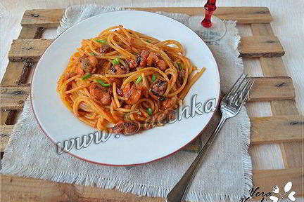 Спагетти с морепродуктами
