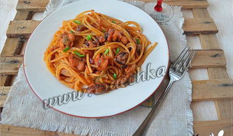 Рецепт спагетти с морепродуктами