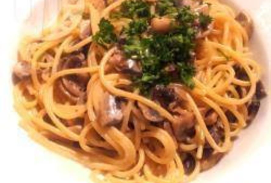Спагетти с шампиньонами
