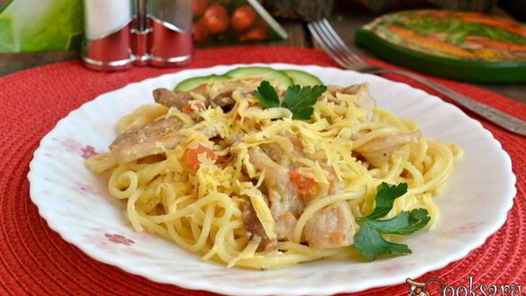 ШАГ 8. спагетти со свиной грудинкой и яично-сливочным соусом