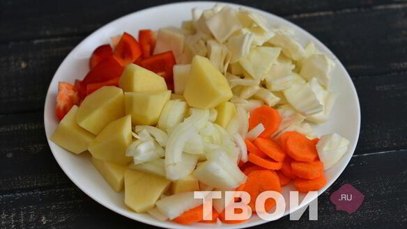 ШАГ 2. баранина с овощами