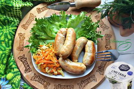 Домашние куриные колбаски