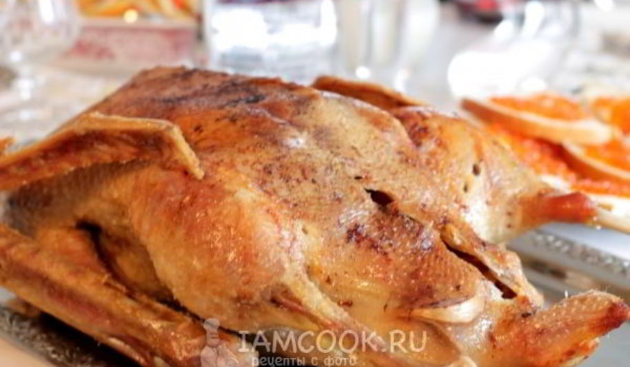 Рецепт гусь с яблоками в духовке