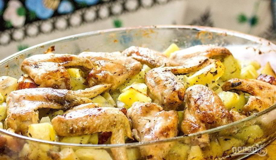 Рецепт крылья куриные с картошкой в духовке