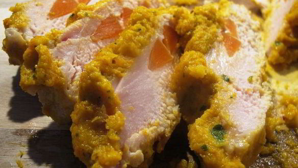 ШАГ 8. куриная грудка, фаршированная морковкой, с печеным картофелем