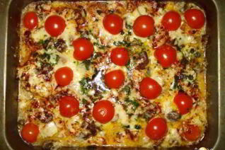 Куриная грудка с грибами, сыром и сливками