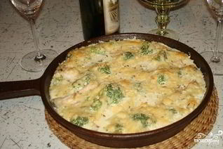 Куриное филе с брокколи в сливочном соусе