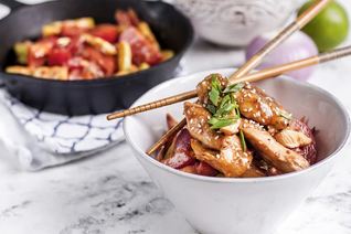 Курица Мияцу в глазури терияки с овощами