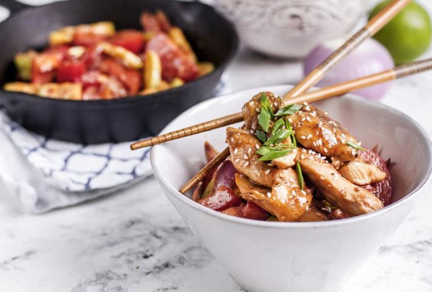 Курица Мияцу в глазури терияки с овощами