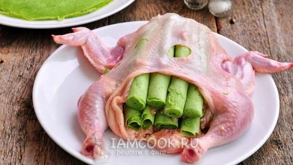ШАГ 15. курица по-царски, фаршированная блинами