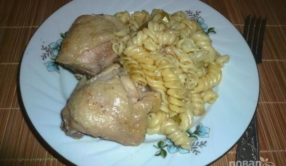 Рецепт курица с макаронами