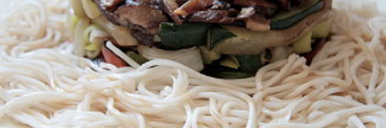 Курица с овощами и грибами в соусе терияки