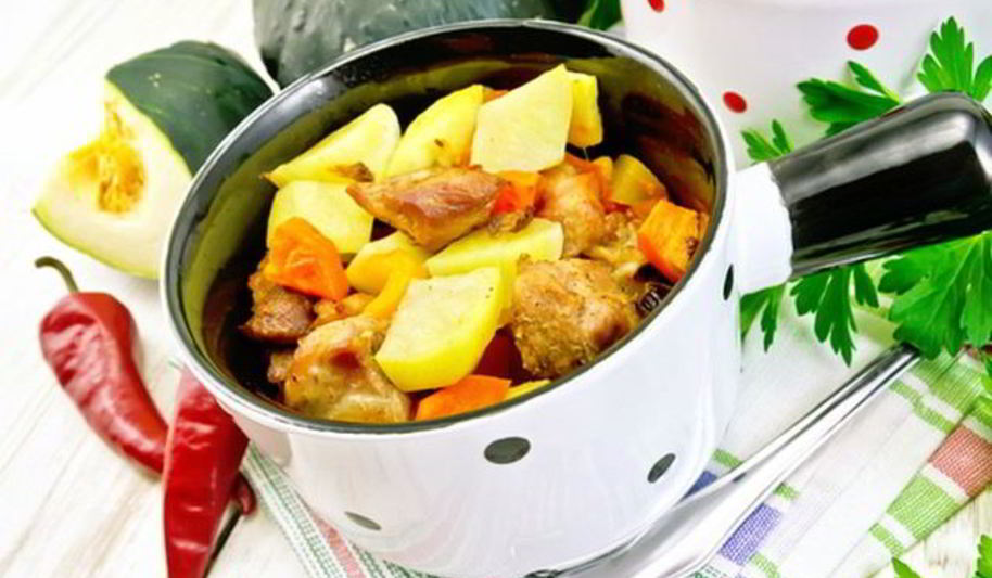 Рецепт сочная курица в горшочке с картофелем и тыквой