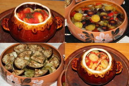 Свинина с овощами в горшочках