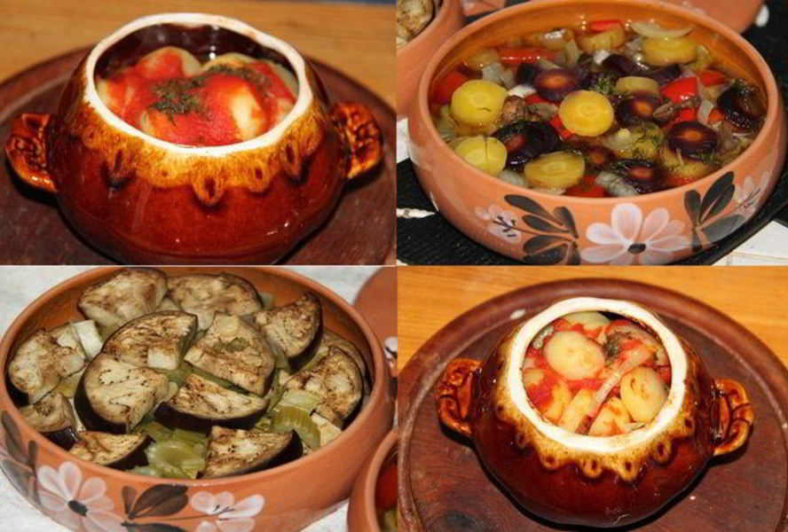 Свинина с овощами в горшочках