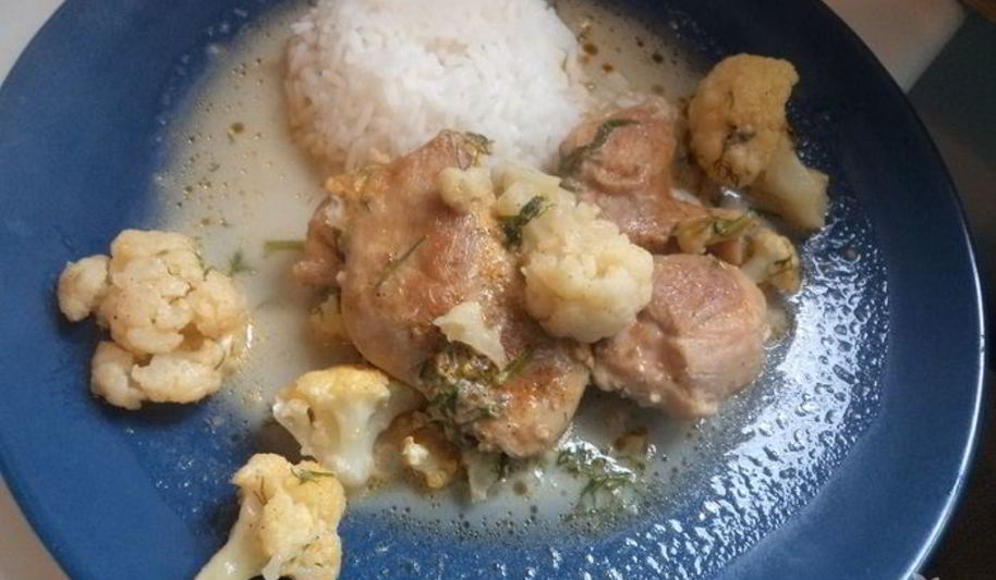 Рецепт томленая курица с цветной капустой