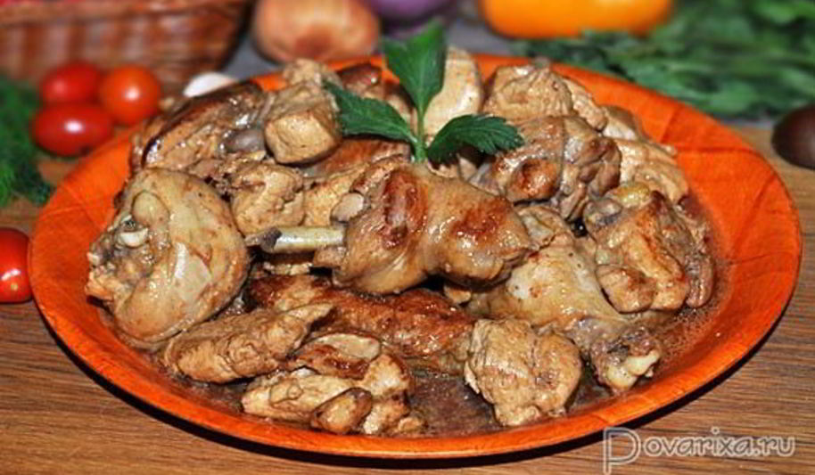 Рецепт тушеная курица бурбон