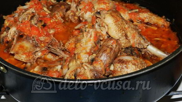 ШАГ 12. тушеная утка с грибами