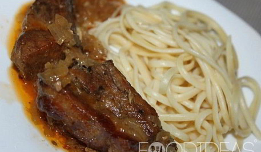 Рецепт тушеные свиные ребрышки