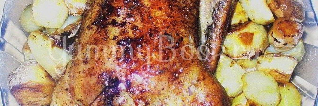 Утка фаршированная грибами и картофелем