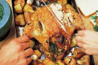 Жареная курица с лимоном