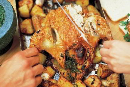 Жареная курица с лимоном