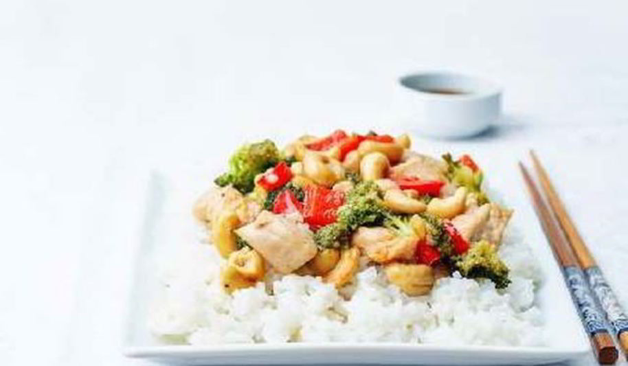 Рецепт жареная курица с овощами и орехами кешью
