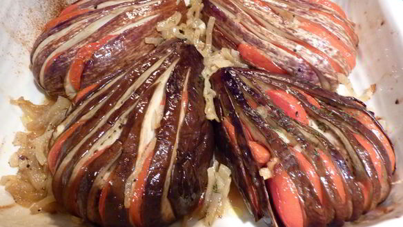 ШАГ 5. баклажаны запеченные с помидорами