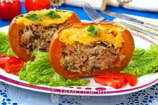 Фаршированная тыква, запеченная в духовке