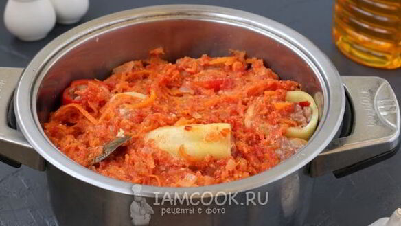 ШАГ 17. фаршированный мясом перец с картофелем