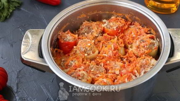 ШАГ 19. фаршированный мясом перец с картофелем