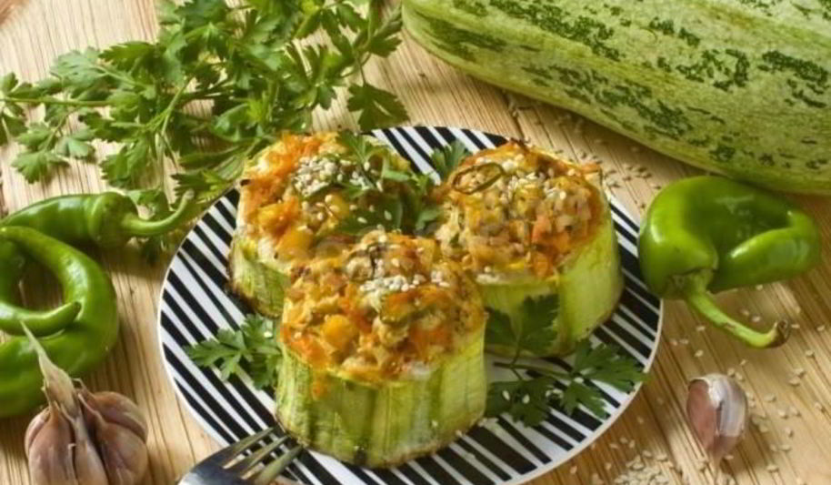 Рецепт фаршированные кабачки столбики