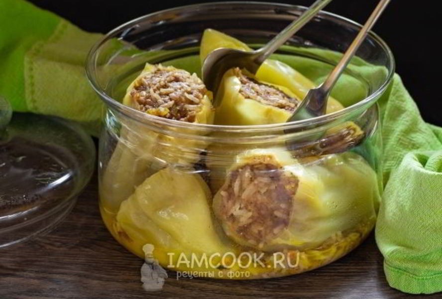 Фаршированные перцы в микроволновке