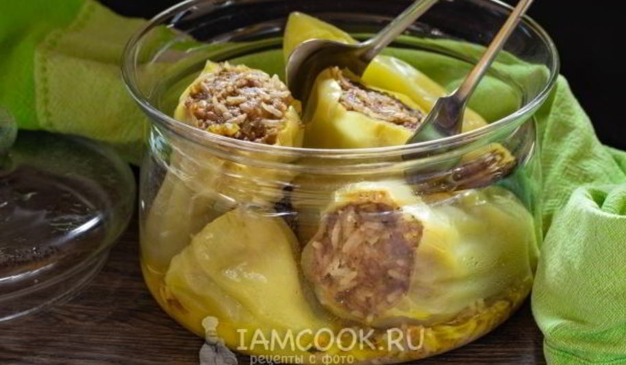 Рецепт фаршированные перцы в микроволновке