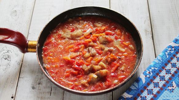 ШАГ 5. фасоль тушеная с мясом