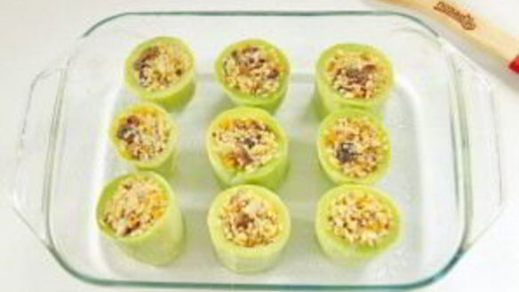 ШАГ 10. кабачки, фаршированные булгуром и грибами