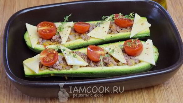 ШАГ 9. кабачки фаршированные фаршем запеченные в духовке