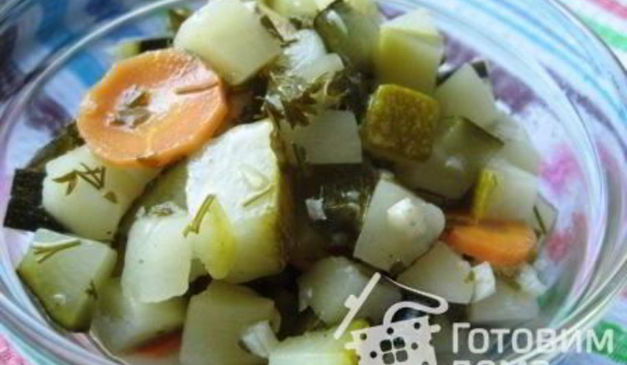 Рецепт кабачки с чесноком и морковью