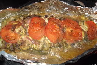 Кабачки с рыбой в духовке