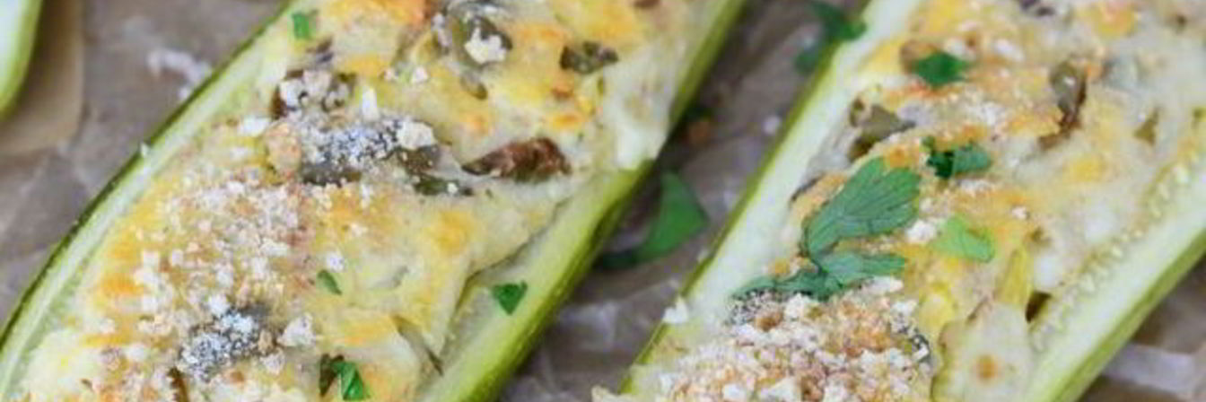 Кабачки с творогом, запеченные в духовке