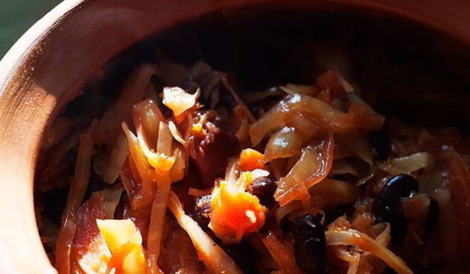 Рецепт капуста, свекла, тыква и фасоль, томленые в горшочке