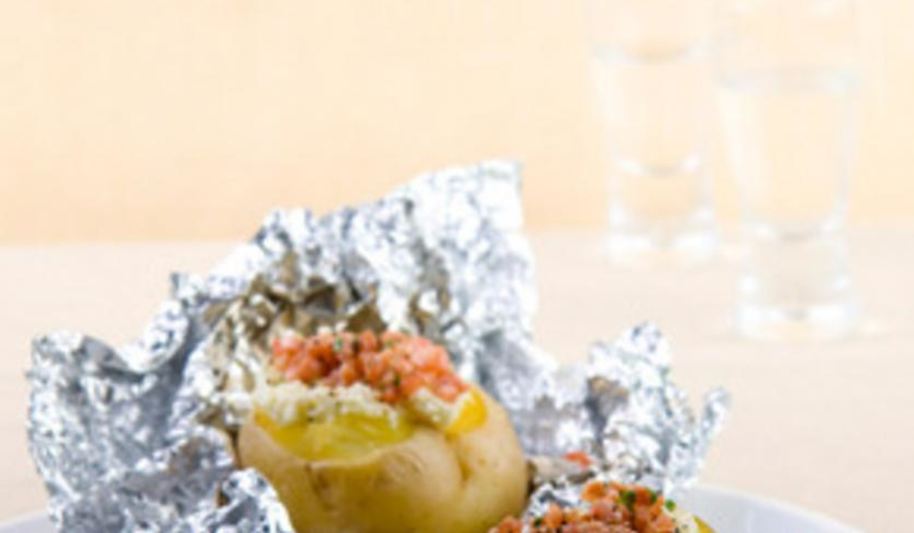 Рецепт картофель, фаршированный ветчиной